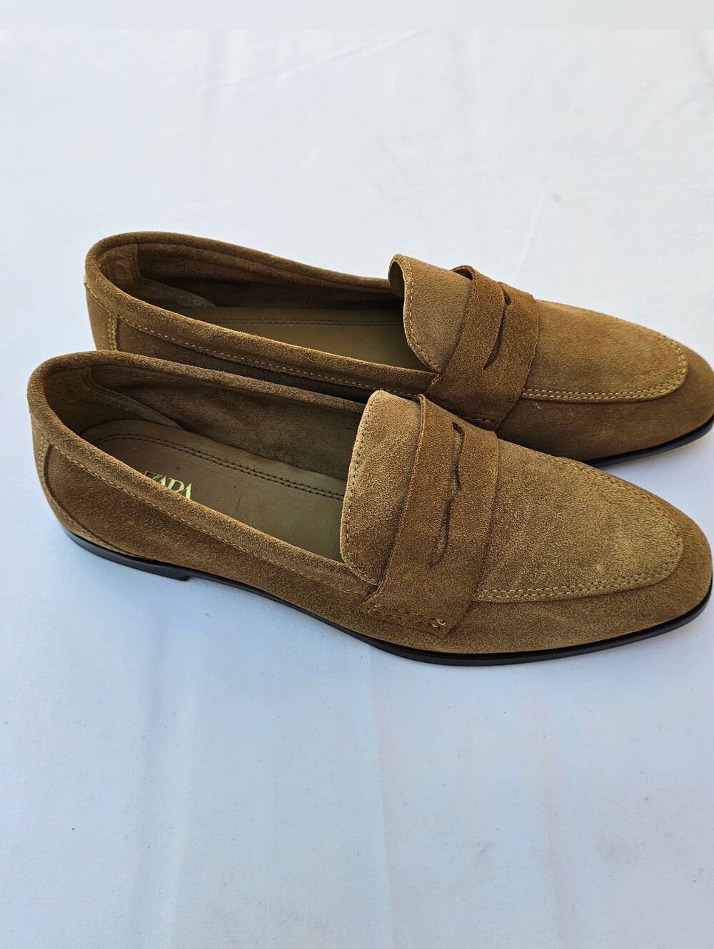 Zara Tan Suede Loafers